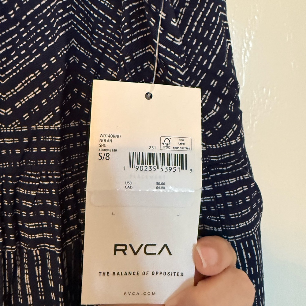 RVCA | Nolan Navy Blue Print Dress - Picture 7 of 12